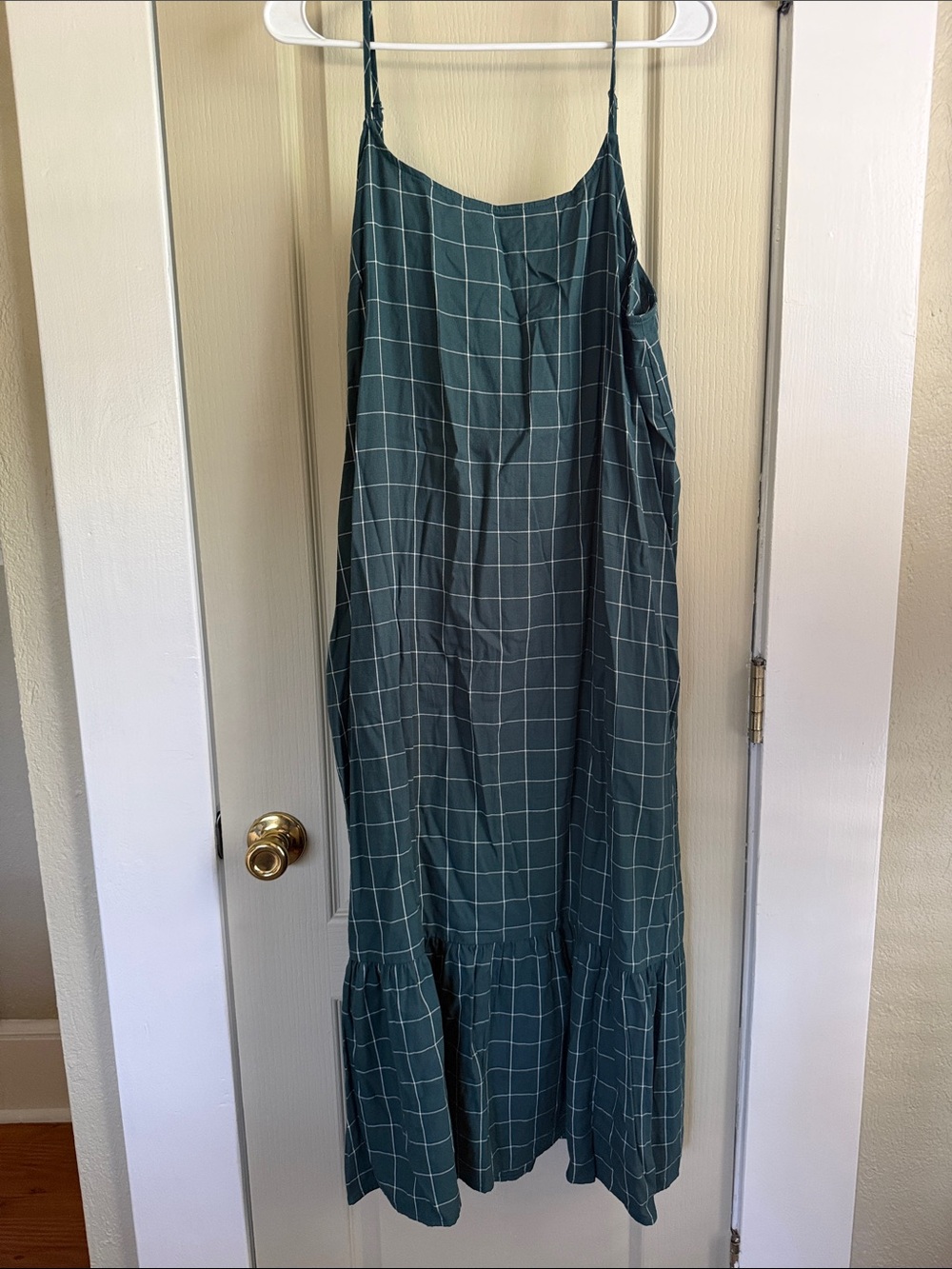 a new day Green Windowpane Midi Slip Dress